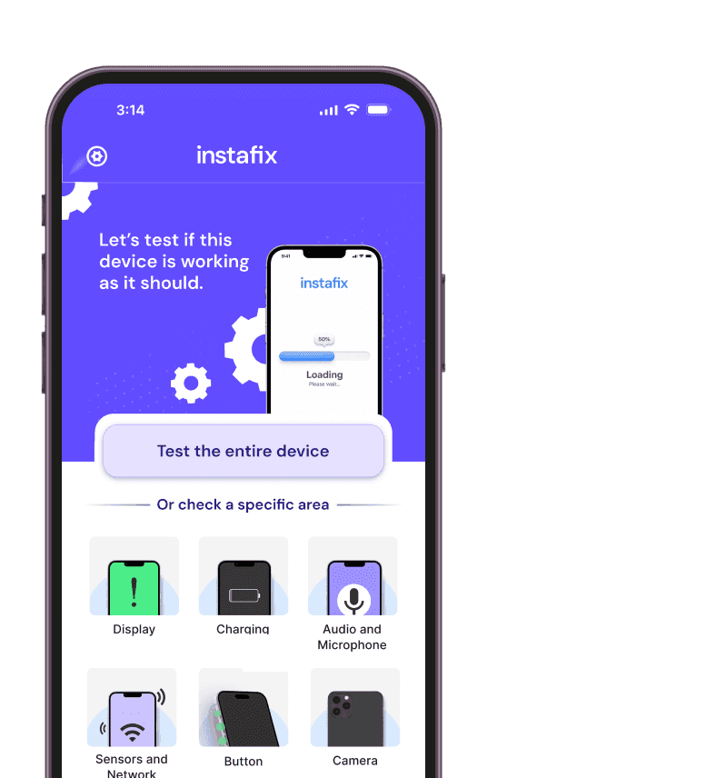 Instafix app running a device health check